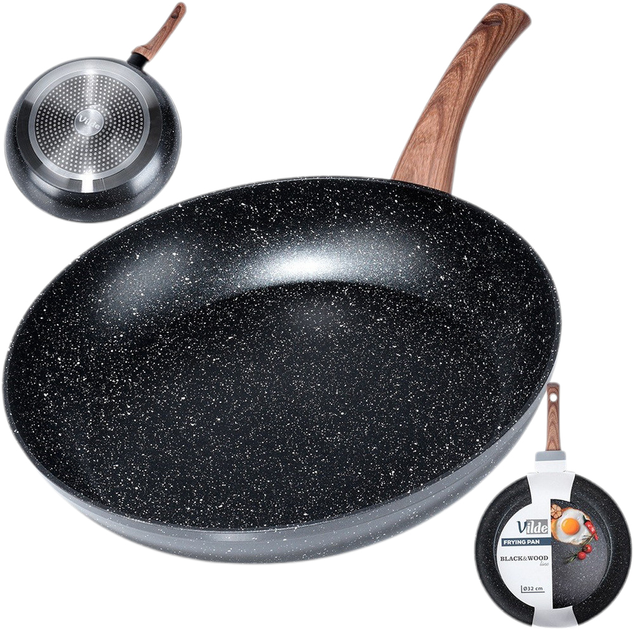 Сковорода Vilde Black & Wood гранітова 32 см (5904316475420) - зображення 9