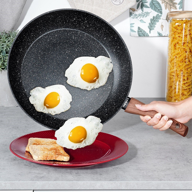 Сковорода Vilde Black & Wood гранітова 32 см (5904316475420) - зображення 13