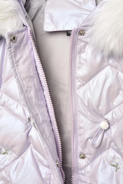 Куртка детская для девочки демисезонная сиреневого цвета FASHION рост 128 (207881) - Фото 3 Куртка детская для девочки демисезонная сиреневого цвета FASHION рост 128 (207881) - изображение 3