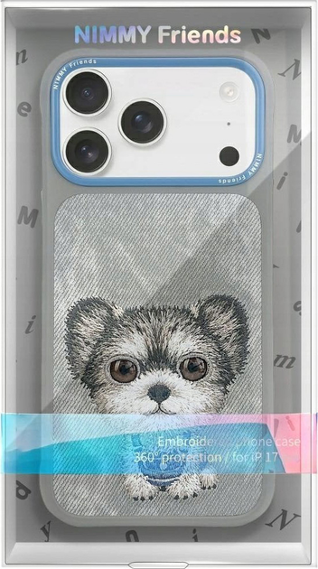 Etui plecki Nimmy Big Eyed Pet 2.0 Dog do iPhone 17 Pro Max Gray (6971080313530) - obraz 2