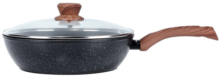 Patelnia Vilde Black & Wood granitowa z pokrywką 28 cm (5904316475437) - obraz 7