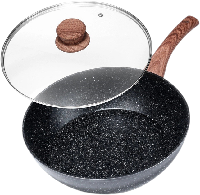 Patelnia Vilde Black & Wood granitowa z pokrywką 28 cm (5904316475437) - obraz 8