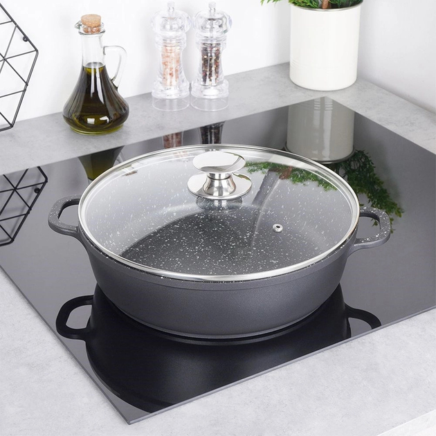 Patelnia Orion Grande granitowa z pokrywką 28 cm (8592381149284) - obraz 12