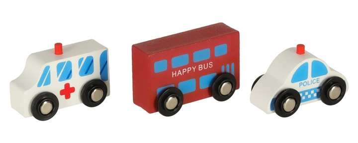 Kolejka drewniana Ikonka pociąg lokomotywa miasto 69 elementów KX3495 (5903039754195) - obraz 3