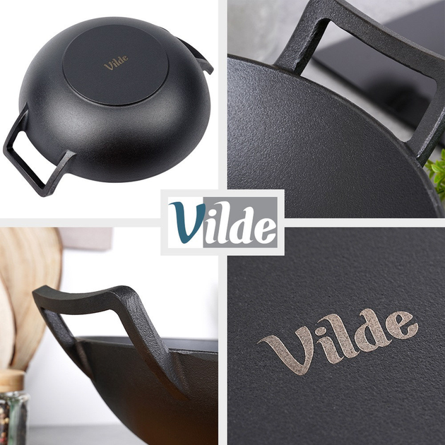 Patelnia wok Vilde Cast Line żeliwna 32 cm (5900670102323) - obraz 5