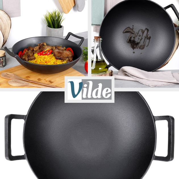 Patelnia wok Vilde Cast Line żeliwna 36 cm (5900670102330) - obraz 7