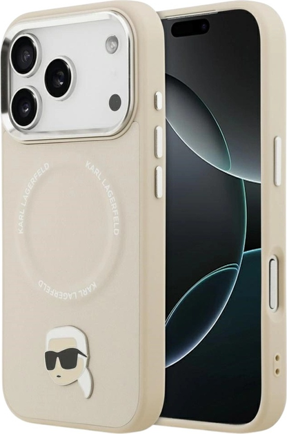 Панель Karl Lagerfeld Karl Pin MagSafe для Apple iPhone 17 Pro Max Beige (3666339495800) - зображення 1
