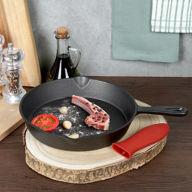 Patelnia Vilde Cast Line żeliwna z nakładką na uchwyt 25 cm (5904316471736) - obraz 4