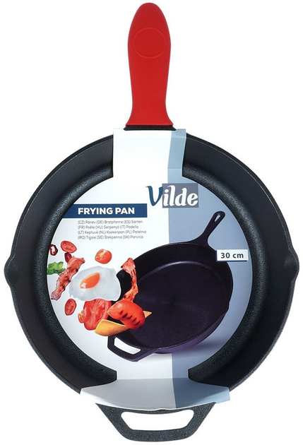 Patelnia Vilde Cast Line żeliwna z nakładką na uchwyt 30 cm (5904316471743) - obraz 1