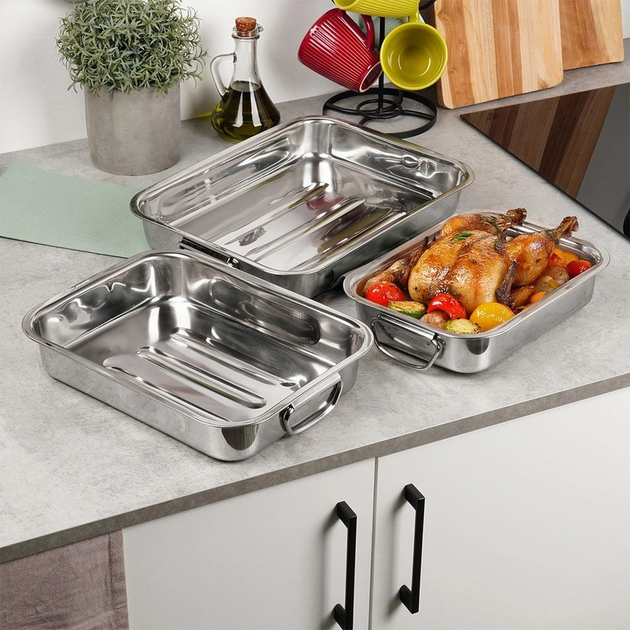 Набір форм для випікання Excellent Houseware з нержавіючої сталі 3 шт (8711295501111) - зображення 5