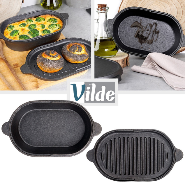 Форма для випікання Vilde Cast Line 2в1 чавунна 28x16 см (5900670102354) - зображення 9