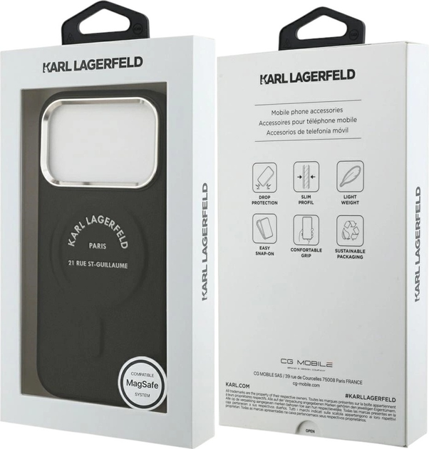 Панель Karl Lagerfeld Karl RSG Logo MagSafe для Apple iPhone 17 Pro Black (3666339494032) - зображення 8