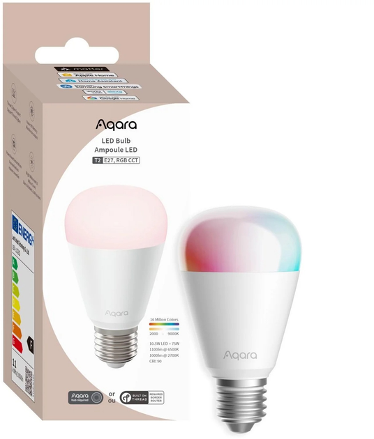 Żarówka LED Aqara LED Bulb T2 RGB CCT E27 (LB-L02D) - obraz 2