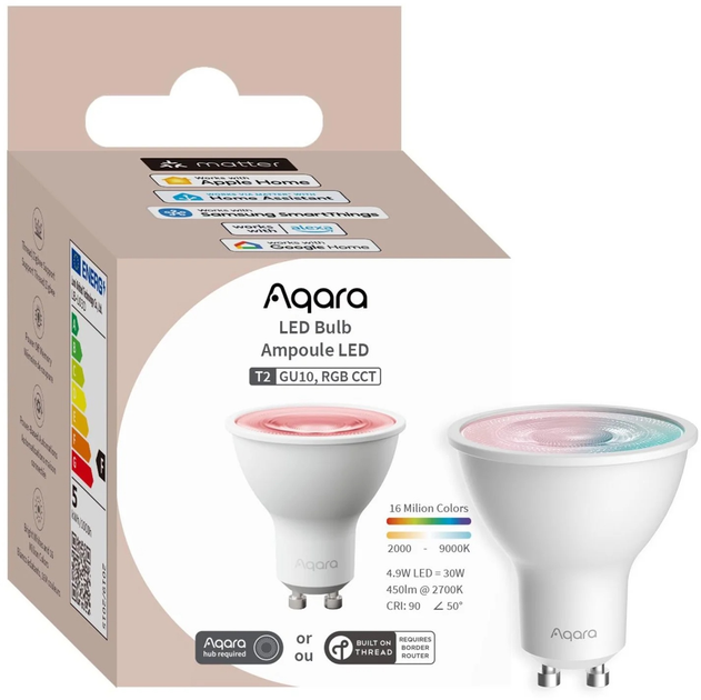 Żarówka LED Aqara LED Bulb T2 RGB CCT GU10 (LB-L03DD) - obraz 2
