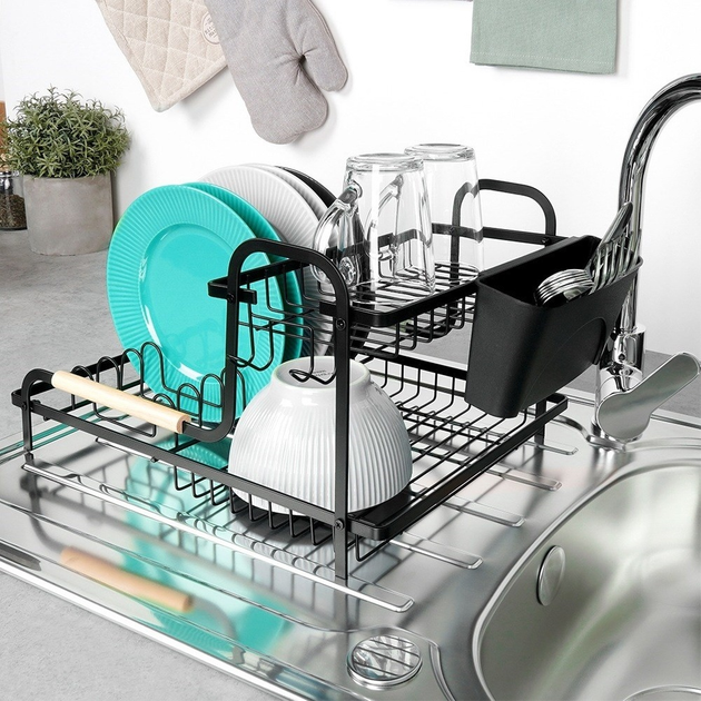 Suszarka do naczyń Vilde Czarna 48.5 x 32 x 23.5 cm (5904316481896) - obraz 2