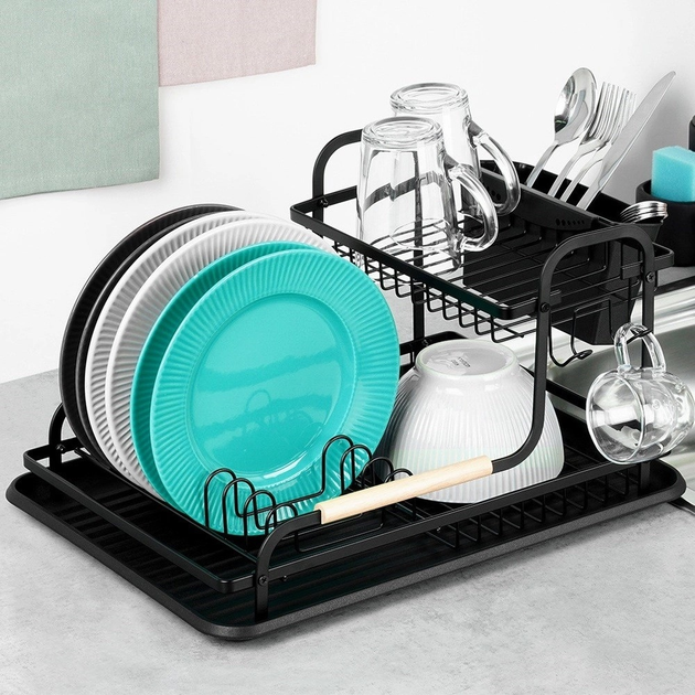 Suszarka do naczyń Vilde Czarna 48.5 x 32 x 23.5 cm (5904316481896) - obraz 4