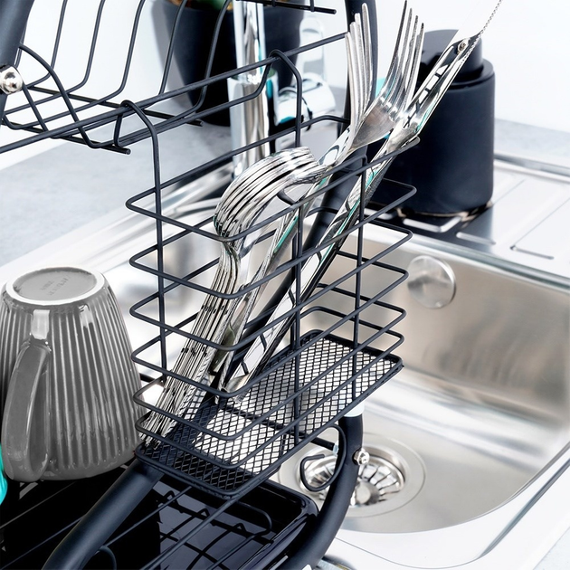 Suszarka do naczyń Vilde Czarna 52 x 24.5 x 38 cm (5904316472429) - obraz 9