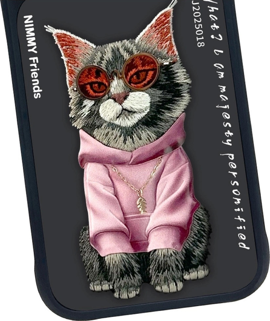 Etui plecki Nimmy Glasses Cool Cat do iPhone 17 Pro Black (6971080313646) - obraz 5