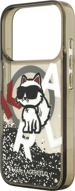 Панель Karl Lagerfeld Liquid Glitter Choupette Logo MagSafe для Apple iPhone 17 Pro Black (3666339504854) - зображення 6