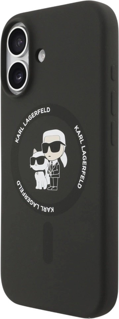 Etui Karl Lagerfeld Silicone Karl&Choupette Ring MagSafe do Apple iPhone 17 Black (3666339549534) - obraz 3