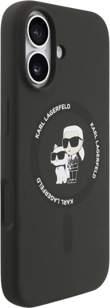 Etui Karl Lagerfeld Silicone Karl&Choupette Ring MagSafe do Apple iPhone 17 Black (3666339549534) - obraz 4