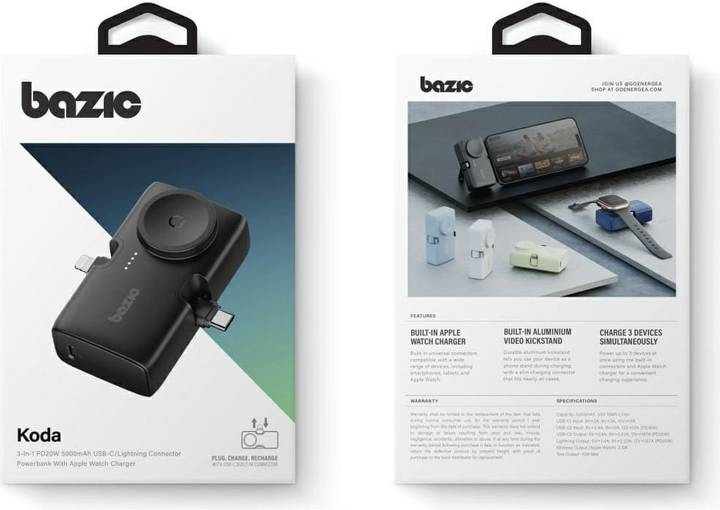 Powerbank Bazic by Energea Koda 50000 mAh 20W Black (8885020102338) - obraz 7