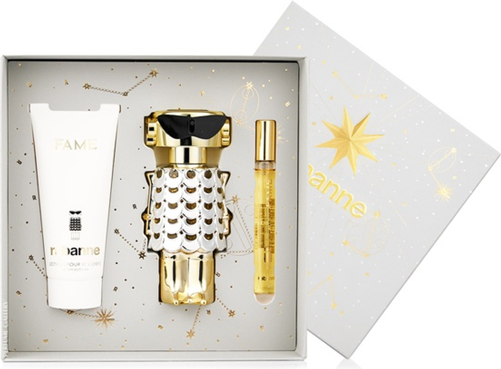 Набір для жінок Paco Rabanne Fame Парфумована вода 80 мл + Мініатюра Парфумована вода 10 мл + Лосьйон для тіла 100 мл (3349668656226) - зображення 5