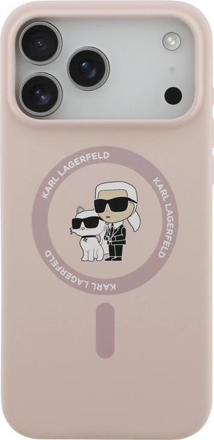 Etui Karl Lagerfeld Silicone Karl&Choupette Ring MagSafe do Apple iPhone 17 Pro Max Pink (3666339549442) - obraz 2