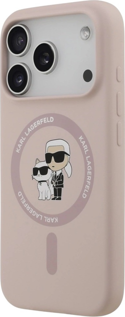 Etui Karl Lagerfeld Silicone Karl&Choupette Ring MagSafe do Apple iPhone 17 Pro Pink (3666339549435) - obraz 3