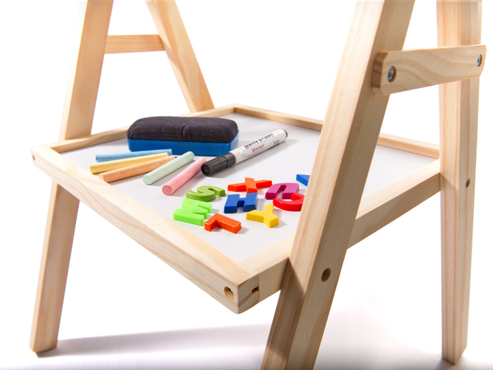 Tablica magnetyczna kredowa Ikonka dwustronna, drewniana, literki, kreda 38 x 37 x 90 cm (5903039705951) - obraz 6