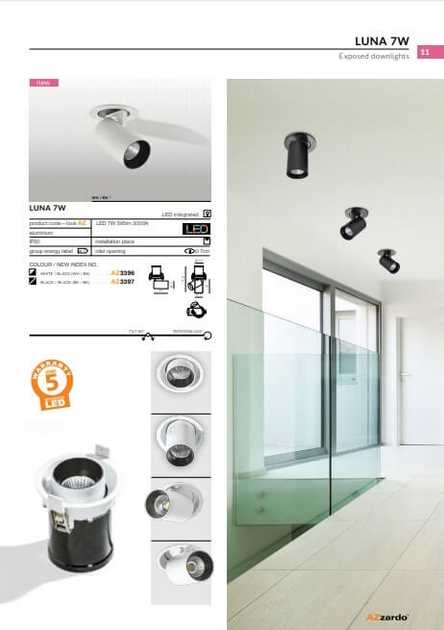 Точковий світильник AZzardo LUNA 7W AZ3396 - зображення 3