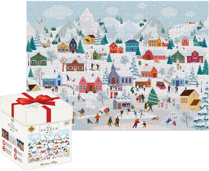 Пазлы Interdruk Christmas Village трёхслойные в квадратной коробке 1000 деталей (376282) - изображение 3