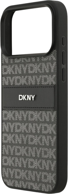 Etui DKNY Repeat Texture Pattern with Tonal Stripe do Apple iPhone 17 Pro Max Black (3666339545741) - obraz 6