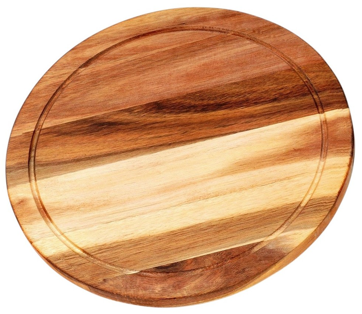 Дошка для нарізання та сервірування Excellent Houseware дерев’яна Коричнева 30 см (8720573838788) - зображення 2