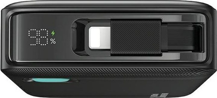 УМБ Usams US-CD225 Lightning Retractable 10000 mAh PD 20W Black (6958444910123) - зображення 3