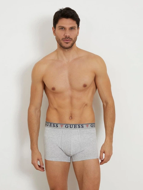 Набір трусів боксерів чоловічих бавовняних Guess 188718827 2XL 3 шт Сірий/Білий/Чорний (1159846863) - зображення 2