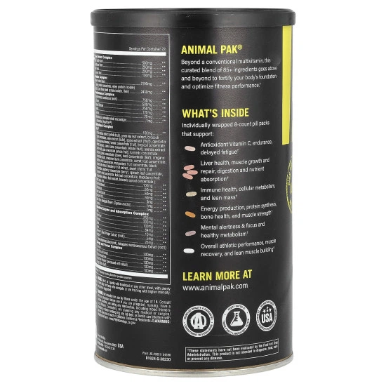 Мульти-Витамины Universal Nutrition Animal Pak 44 пакета Без вкуса (296601) - Фото 2 Мульти-Витамины Universal Nutrition Animal Pak 44 пакета Без вкуса (296601) - изображение 2