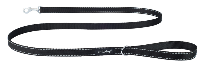 Повідець Amiplay Reflective L 150 см Чорний (5907563215412) - зображення 1