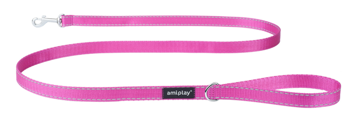 Повідець Amiplay Reflective XL 150 см Рожевий (5907563218314) - зображення 1