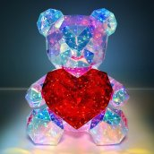 Ночник 3D Мишка с сердцем 30 × 24 см Ночник хрустальный мишка LED светильник 3D - Фото 2 Ночник 3D Мишка с сердцем 30 × 24 см Ночник хрустальный мишка LED светильник 3D - изображение 2