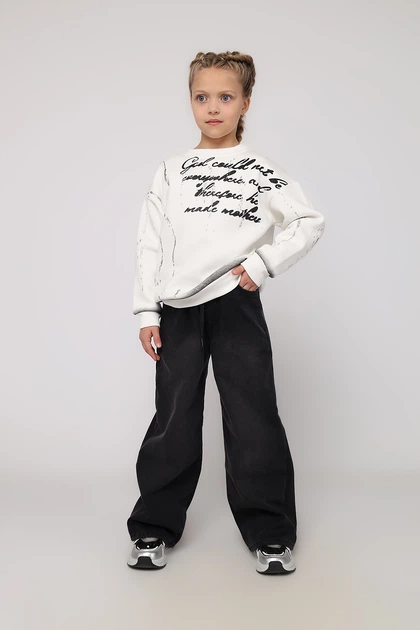 Джинсы wide leg для девочки 140 цвет темно-серый YUKI ЦБ-00286567 - Фото 2 Джинсы wide leg для девочки 140 цвет темно-серый YUKI ЦБ-00286567 - изображение 2