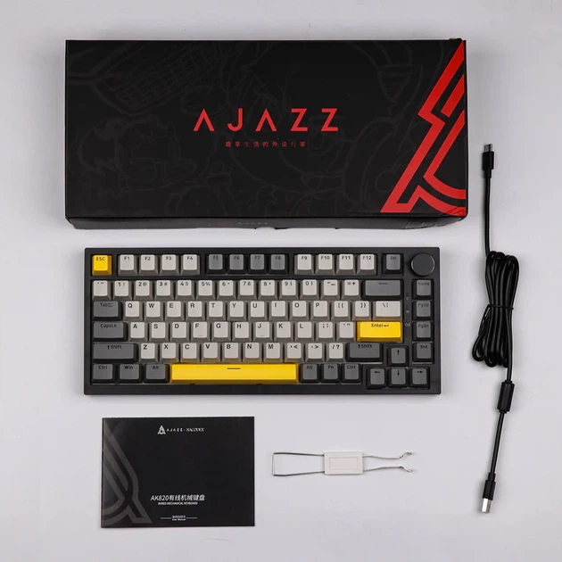 Ігрова клавіатура Ajazz AK820 Black-Yellow - изображение 2