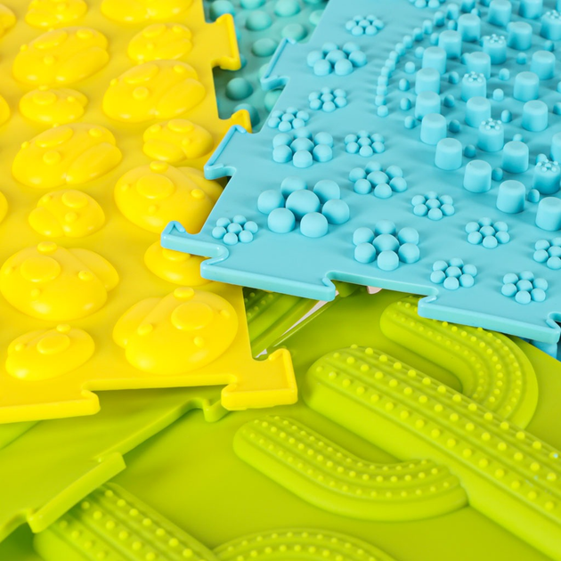 Mata puzzle KIK sensoryczna Montessori do masażu stóp 8 elementów pastelowe KX3172 (5903039765696) - obraz 9