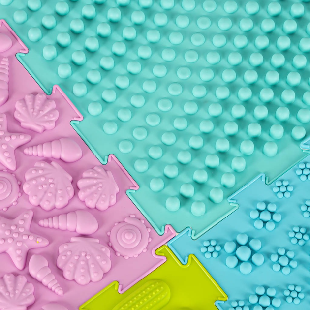 Mata puzzle KIK sensoryczna Montessori do masażu stóp 8 elementów pastelowe KX3172 (5903039765696) - obraz 15