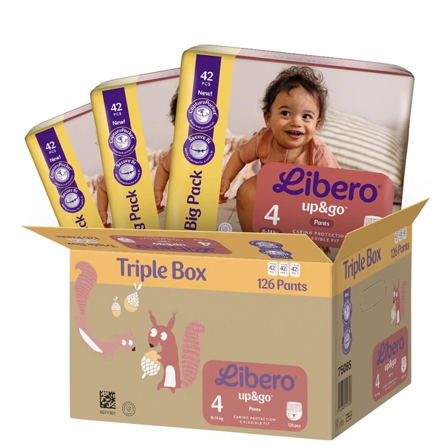 Подгузники-трусики Libero Up&Go 4 8-14 кг 126 шт трипл бокс (7322542560723) - изображение 2