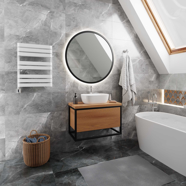 Elektryczna suszarka do ręczników Terma Warp T Bold Biała (WLLWB065050 KWCRE8MEGU) - obraz 2