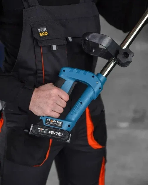 Аккумуляторный триммер и кусторез Krafftec KRA-808 2в1 18V универсальный садовый набор 9415 - изображение 8