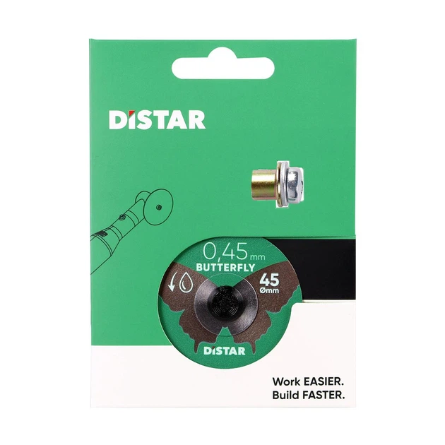 Круг алмазный отрезной Distar 1A1R 45X0,45X5,8F/3,2-3,0F BUTTERFLY (11143158073) - изображение 4