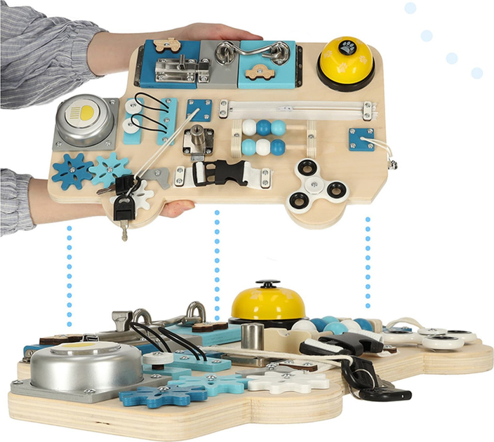 Tablica sensoryczno-manipulacyjna Ikonka LULILO Buso (5903039737167) - obraz 8