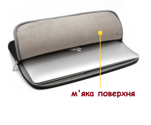 Чехол для ноутбука 15,6" мягкий плоский защитный Серый (S155-1) - изображение 2